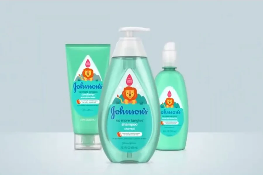 Johnson's No More Tangles shampoo products shown in the commercial